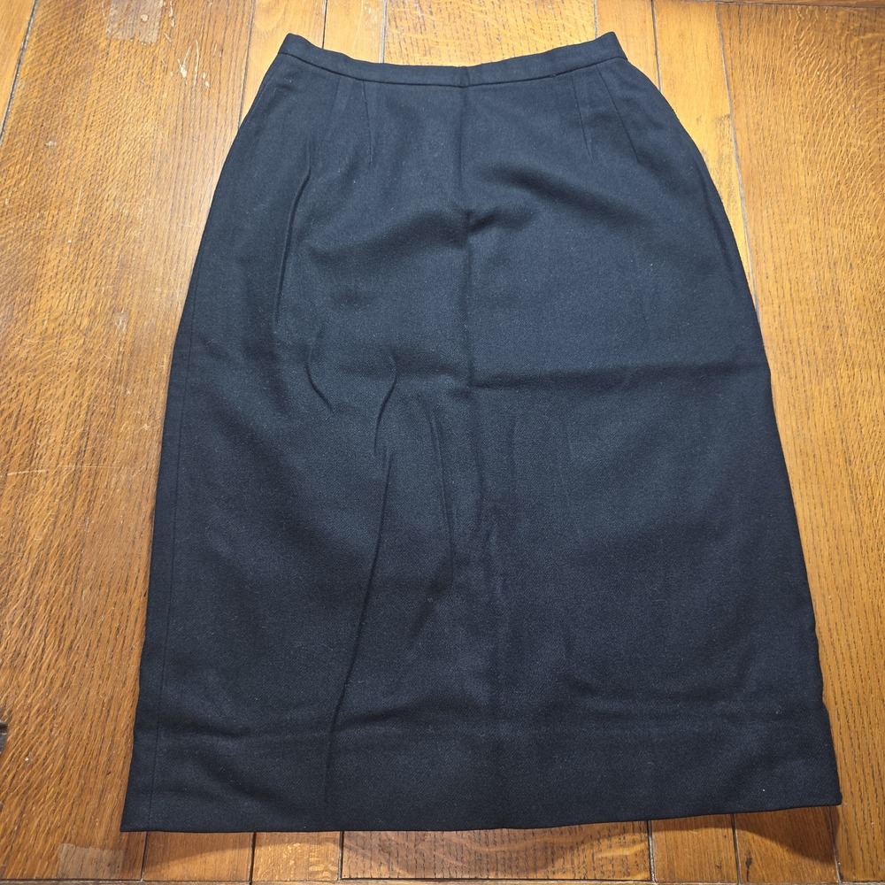 VTG 1960's Women's Black A-line Wool lined Skirt Size 24" 60s‎ USA